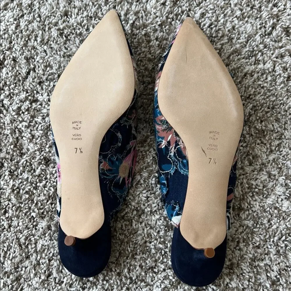 NIB Butter Italy Women's Berta Embroidered Floral Pump Heels